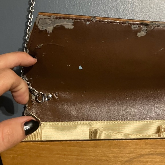 Vintage Style Inge Christopher Zena Wood Convertible Purse / Clutch - Picture 8 of 16